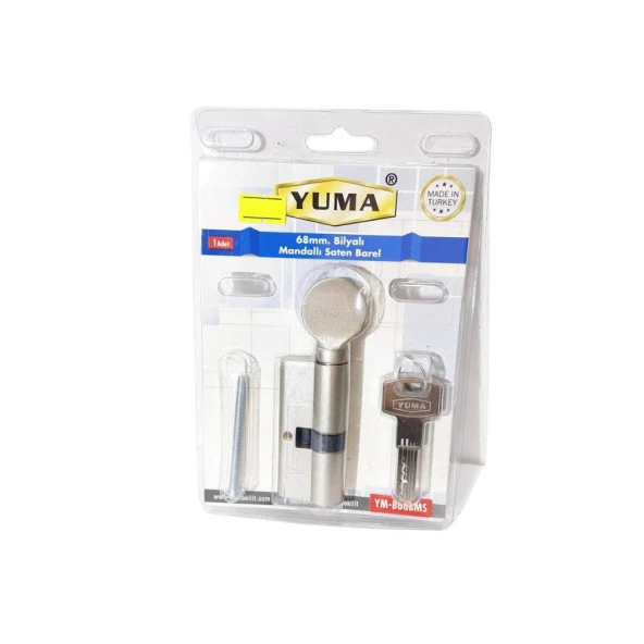 Yuma YM-B86BMS Bilyalı Mandallı Saten Barel Kilit 68 mm