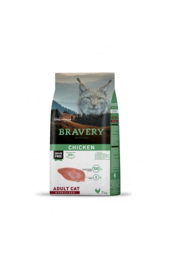 Bravery Bravery Tahılsız Tavuklu Kısır Kedi Maması 7kg