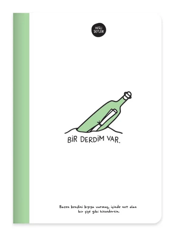 Keskin Color Hisli Şeyler-Yeşil A5 80 Yp Çizgili Defter - Bir Derdim Var
