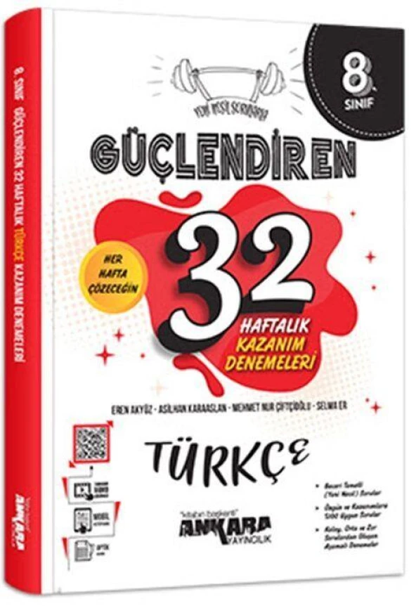 8. Sınıf Türkçe Güçlendiren 32 Haftalık Kazanım Denemeleri Ankara Yayıncılık