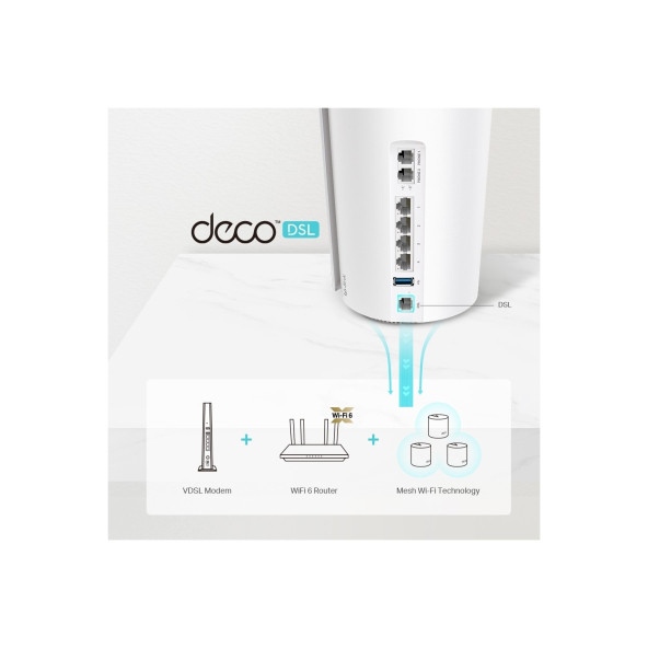 TP-Link Deco X73-DSL 5400 Mbps 1'li Mesh Modem - 3