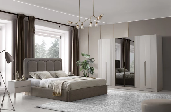 ALANYA MDF BAZALI YATAK ODASI TAKMI ürün görseli 1