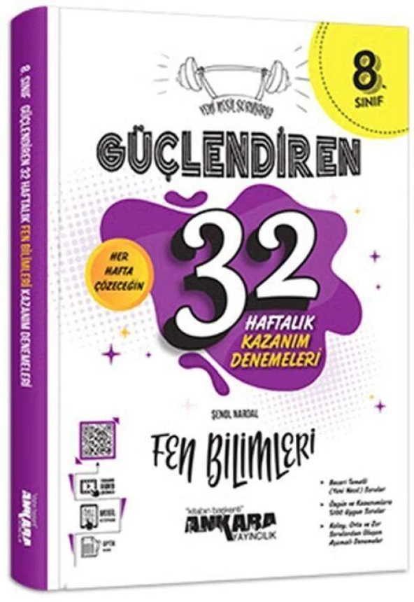 8. Sınıf Fen Bilimleri Güçlendiren 32 Haftalık Kazanım Denemeleri Ankara Yayıncılık