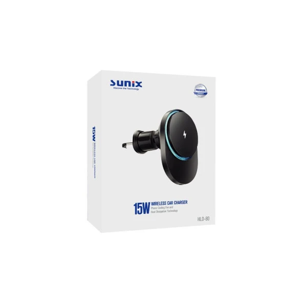 Sunix 15W Kablosuz Şarjlı Mıknatıslı Araç Şarjı HLD-80 - 3