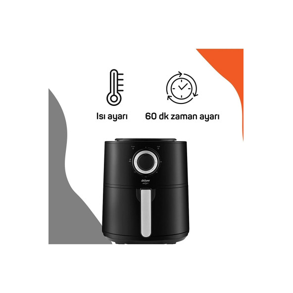 Arzum AR2062-G Airtasty Yağsız Fitöz Airfryer, 4 Litre Kapasite, Gümüş - 2