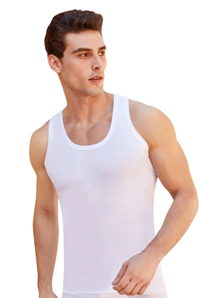 Berrak Erkek Beyaz Ribana Atlet 10086 - Resim 2