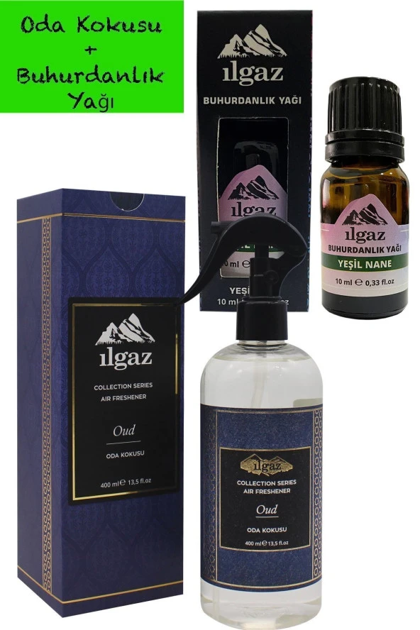 Collectıon 400 Ml Oud Oda Spreyi Kalıcı Oda Kokusu + Dinlendirici Nane Yağı Buhurdanlık Kokusu 10 Ml