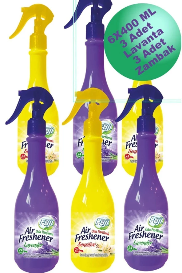 Neon 3 Ad Lavanta Oda Spreyi + 3 Ad Sensitive Oda Kokusu 400ml Kokuya Karşı Duyarlı Kişilere