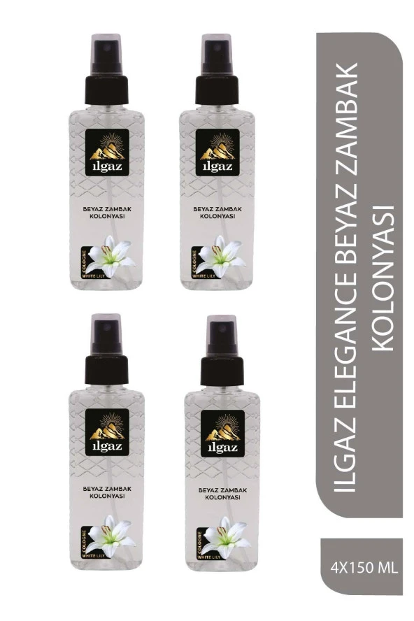 Süper Dörtlü Set Elegance Series Beyaz Zambak Kolonyası 4 X 150 ml Elegance Series Sprey Kolonya