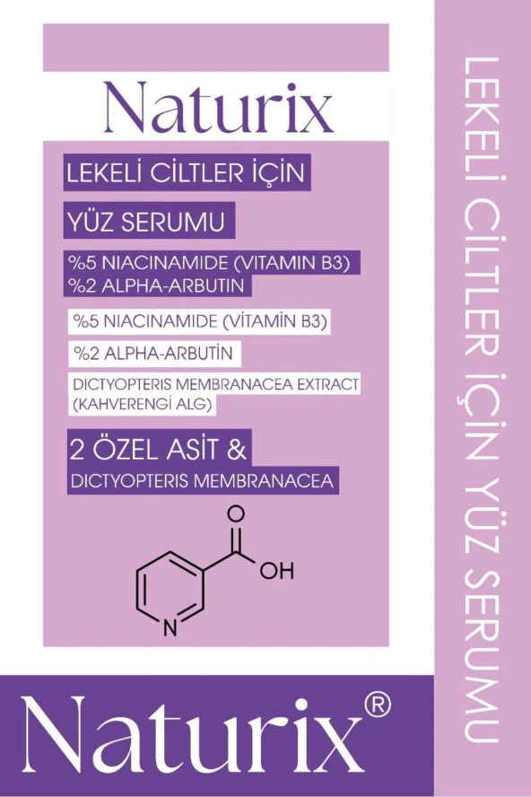 Leke Karşıtı Yüz Serumu ( %5 Nıacınamıde + %2 Alpha-Arbutin) 30 ml