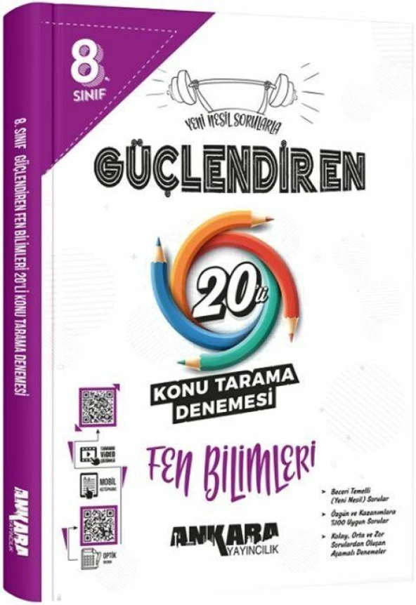 8. Sınıf Fen Bilimleri Güçlendiren 20 Konu Tarama Denemesi Ankara Yayıncılık