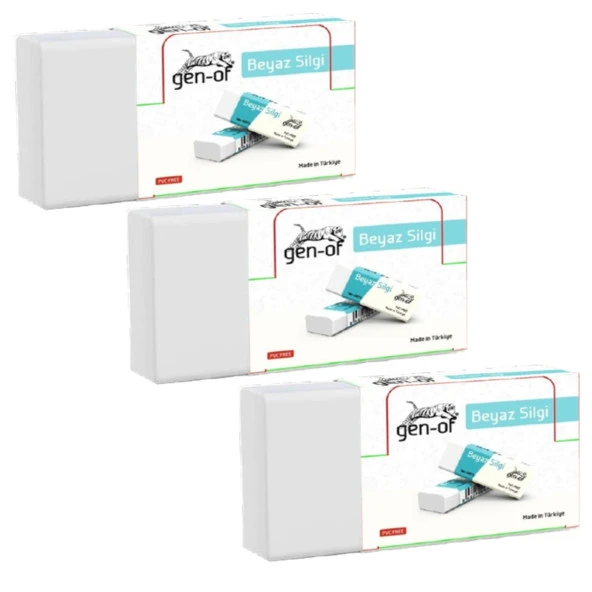 Gen-Of No:20 Büyük Boy Pvc Free Beyaz Silgi 10 Adet - 2