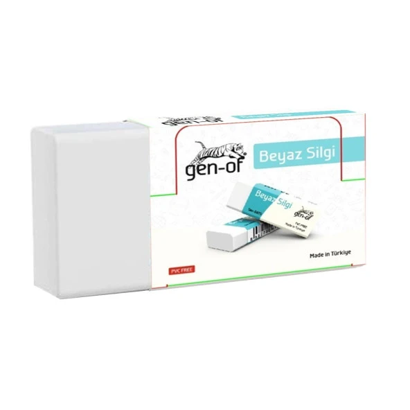 Gen-Of No:20 Büyük Boy Pvc Free Beyaz Silgi 10 Adet - 3