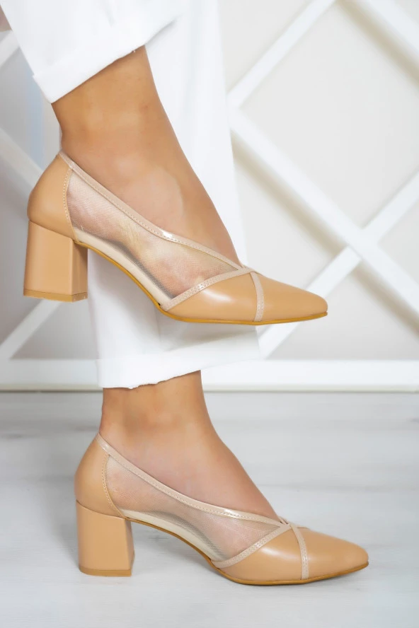 Erkan Saçmacı Mirabella Ten Vegan Fileli Klasik Ayakkabı - 3