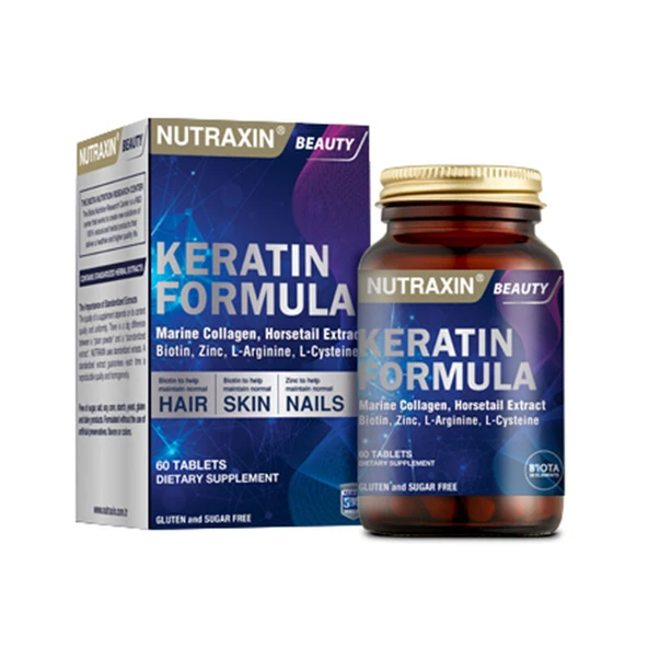 Nutraxin Beauty Keratin Formula 60 Tablet Takviye Edici Gıda ürün görseli 1