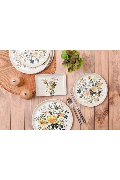 Porland Floral İkram ve Kahvaltı Takımı 6 Kişilik 18 Parça