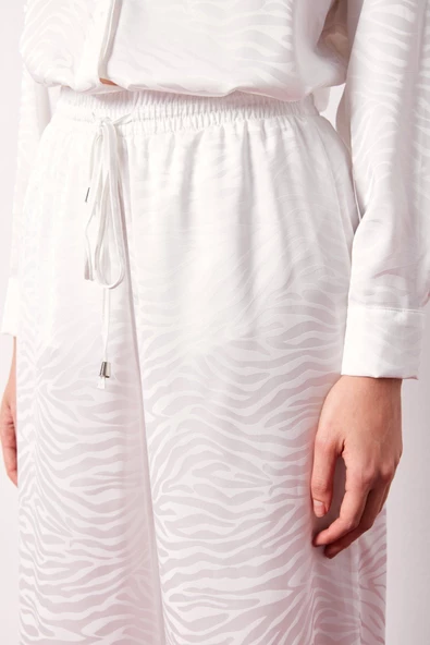 Zebra Desenli Salaş Pantolon - EKRU - 5