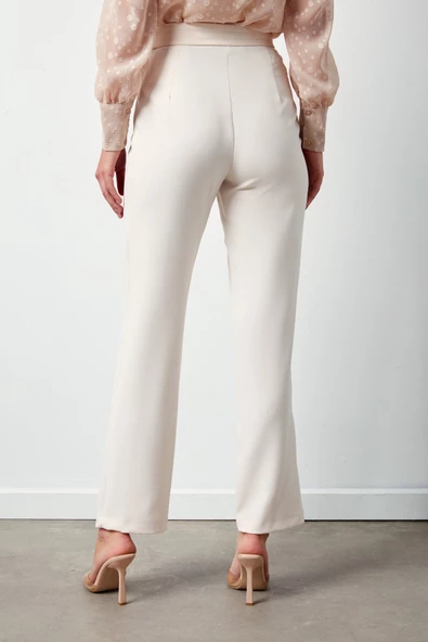Aksesuar Detaylı Pantolon  Bej - 5