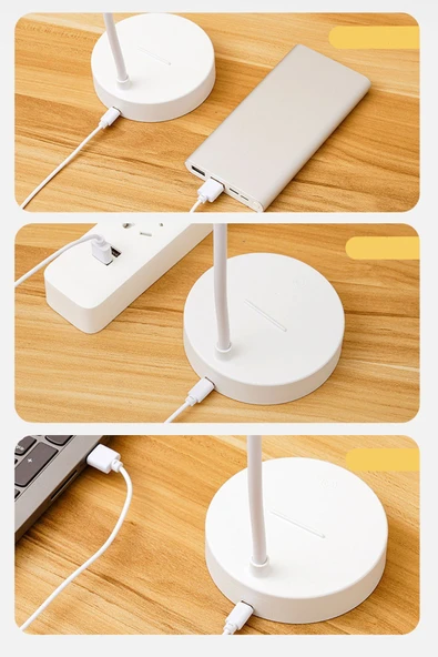 Şarjlı Masa Lambası – 3 Farklı Işık Tonlu, Ayarlanabilir, Kitap Okuma ve Çalışma İçin LED Masa Lambası - 6