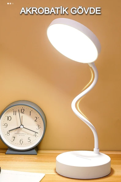 Şarjlı Masa Lambası – 3 Farklı Işık Tonlu, Ayarlanabilir, Kitap Okuma ve Çalışma İçin LED Masa Lambası - 7