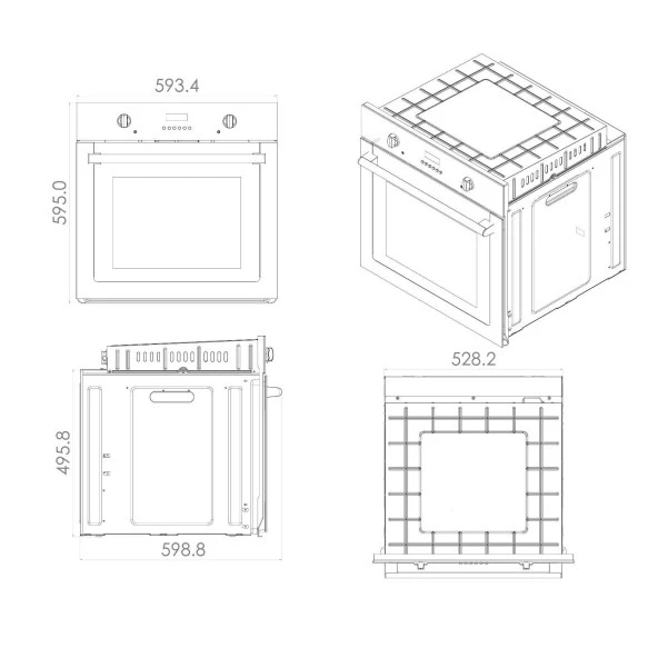 GL General Azure GLF 64CB 10F SteamArt Buhar Destekli Pişirme Beyaz Ankastre Fırın - 3