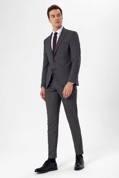 Slimfit Armürlü Takım Elbise - 2