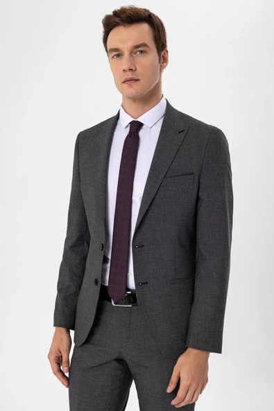 Slimfit Armürlü Takım Elbise - 5