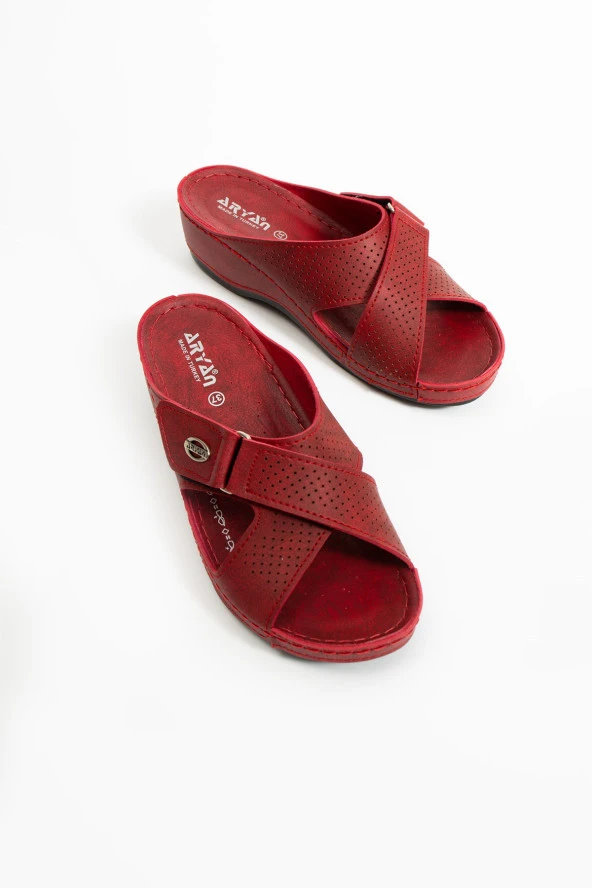 Albishoes Kadın Anne Ev&Dışarı Cırtlı Günlük Terlik Yumuşak Taban Hafif Topuk 4,5 cm Kadın Terlik - Resim 4