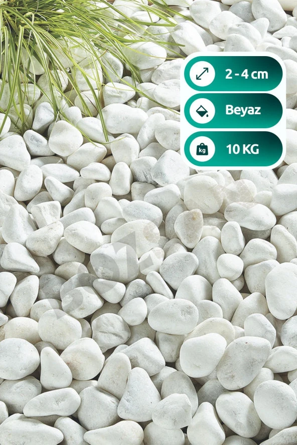 Bozsan Beyaz Dolomit Taş 10 Kg 2-4cm 10 Dolomit Taşı Bahçe Süs Akvaryum Taşı Dere Çakıl Taşı
