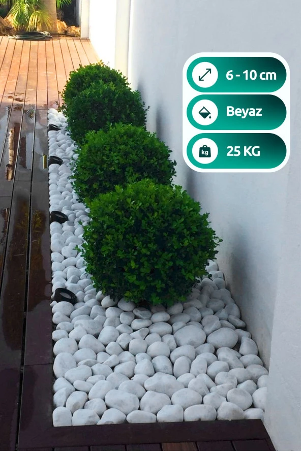 Bozsan Beyaz Dolomit Taş 25 Kg 6-10cm Dolomit Taşı Bahçe Süs Akvaryum Taşı Taşı Dere Çakıl Taşı