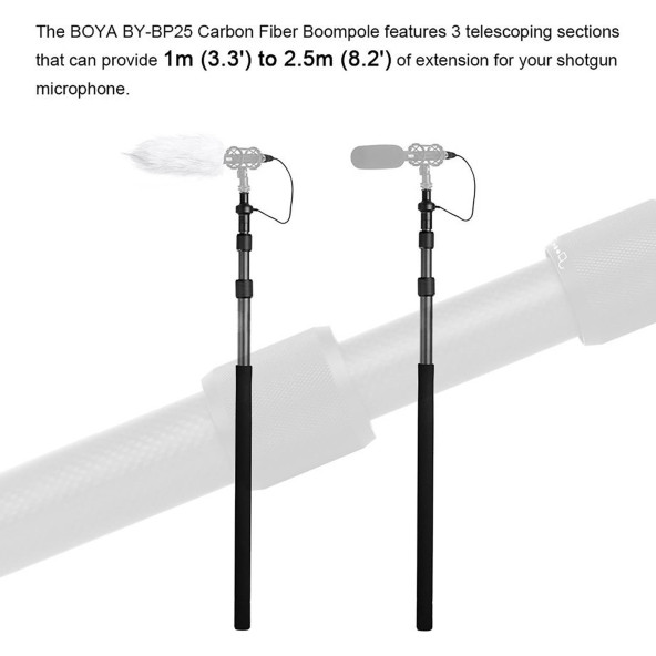 Boya BY-PB25 Karbon Fiber Mikrofon Sopa Boom Pole - 2