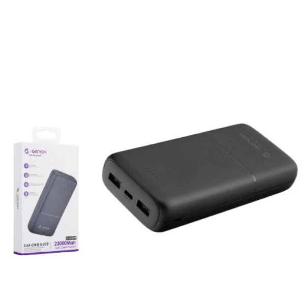 GENAX GNX504 POWERBANK 23000Mah PD ÇIKIŞ 2.6A SİYAH