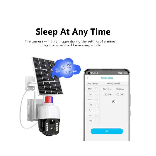 QASUL 5MP (Kablosuz) Kamera, Güvenlik İçin Güneş Enerjili Panel (Kablosuz) Dış Mekan Kamerası - 2