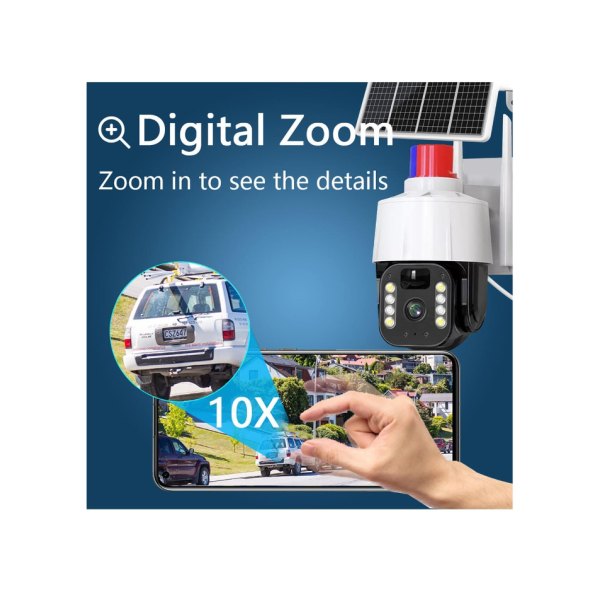 QASUL 5MP (Kablosuz) Kamera, Güvenlik İçin Güneş Enerjili Panel (Kablosuz) Dış Mekan Kamerası - 8