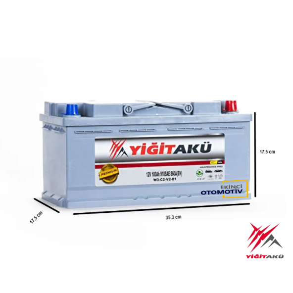 YİĞİT AKÜ 12 V 100 AH 860A(EN) - 2