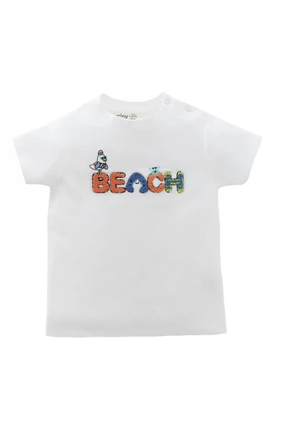 Minycenter Erkek Bebek Tshirt 24E006 Beyaz