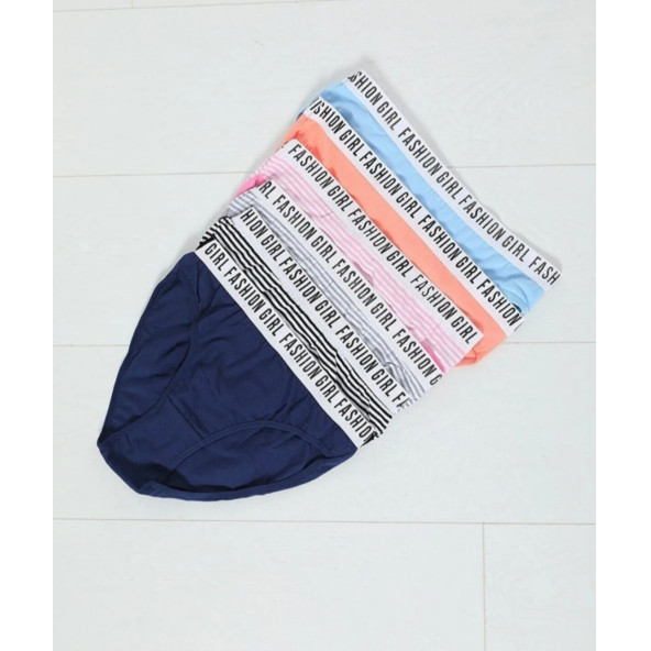 TUTKU 6 LI KADIN KÜLOT BİKİNİ  KARIŞIK RENKLİ  L BEDEN PAMUK - 4