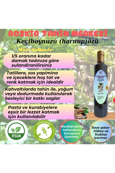 Bozkır Tahin Merkezi Keçiboynuzu (Harnup) Özü 700 gr - (soğuk sıkım&Şekersiz)