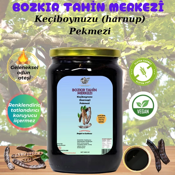 Bozkır Tahin Merkezi Keçiboynuzu (Harnup) Pekmezi 800 gr (Katkısız)