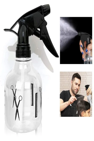 RELATOS Profesyonel Berber Kuaför Sprey Tetikli Püskürtücü Şeffaf Boş Fısfıs Şişe Plastik  250 ML-BF102 - 4