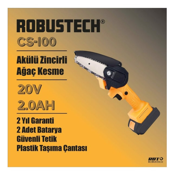 Robustech CS-100 Akülü Zincirli Ağaç Kesme - 2