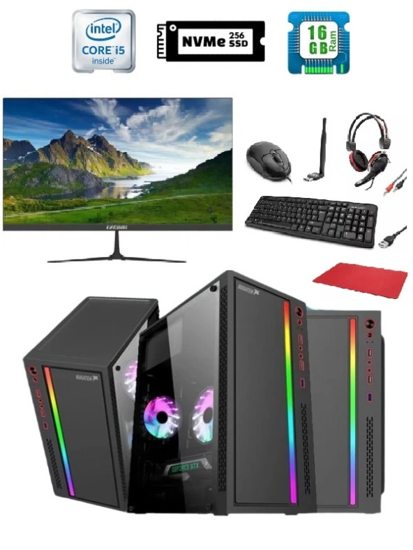 i5-3470 16GB Ram 256GB M2 SSD 23,8" Monitörlü Full Set Masaüstü Ofis Bilgisayarı