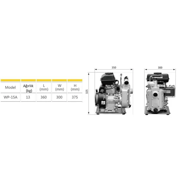 Gardenpro WP-15A 4 Zamanlı Benzinli Su Motoru 1.5'' - 2