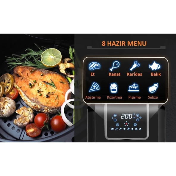 Dalle DL-AF558T1 Dijital 5.5 Lt Yağsız Fritöz 1700 Watt - XL AirFryer - 3