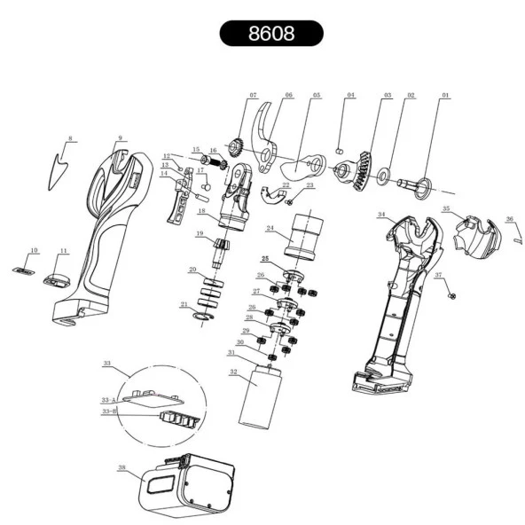 Suca 8608 Akülü Budama Makası Üst Bıçak - 3