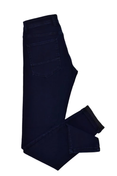 Erkek Lacivert Silim Fit 5 Cepli Jeans Pantolon BGL-ST03820 - Resim 5