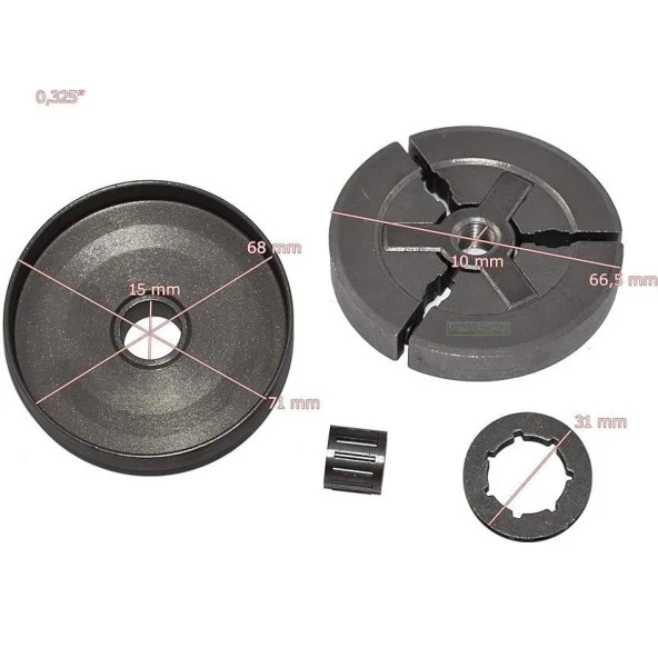 Motorlu Testere 4500-5200-5800 Balata Ve Zincir Dişlisi - Resim 3