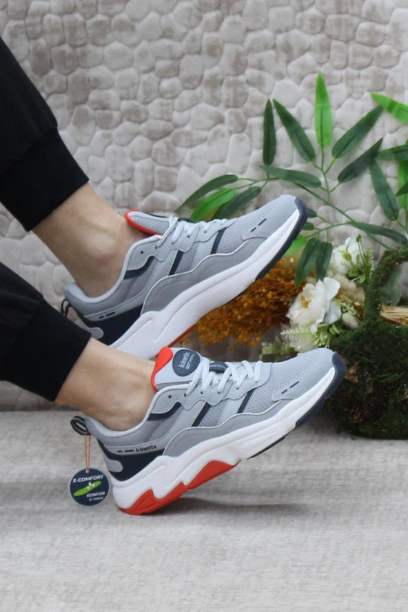 Kinetix Tıona Tx Gri Lacivert Beyaz Rahat Orijinal Ürün Erkek Spor Ayakkabı - Resim 5