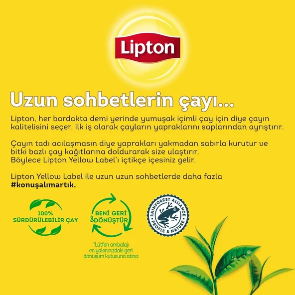 Lipton Yellow Label Siyah Çay Süzen Poşet Çay 100lü - 6