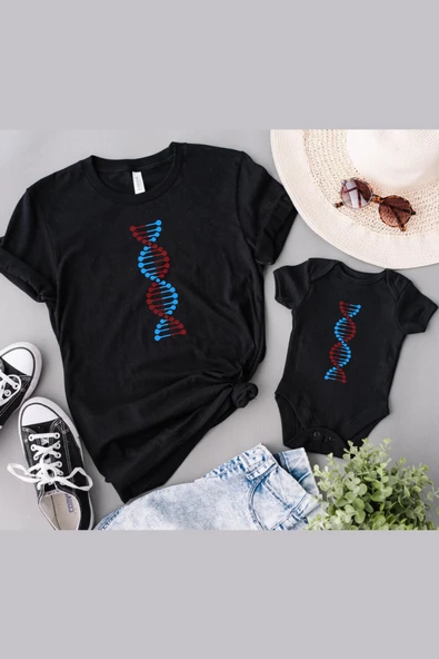 Bordo Mavi DNA Baba Oğul Kız (TEK ÜRÜN FİYATIDIR KOMBİN YAPMAK İÇİN EN AZ 2 ADET SEPETE EKLEYİNİZ)
